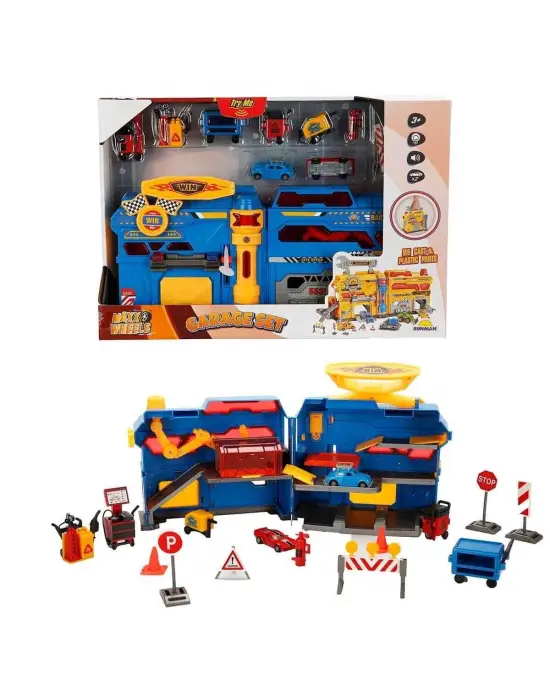 Omarı Maxx Wheels Sesli ve Işıklı Garaj Seti - İnşaat Garajı