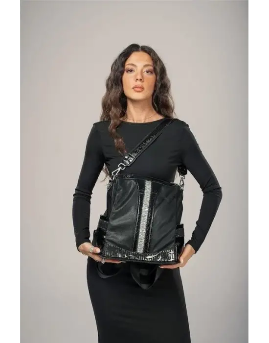 Ejya Siyah Cilt Kol Ve Omuz Çantası