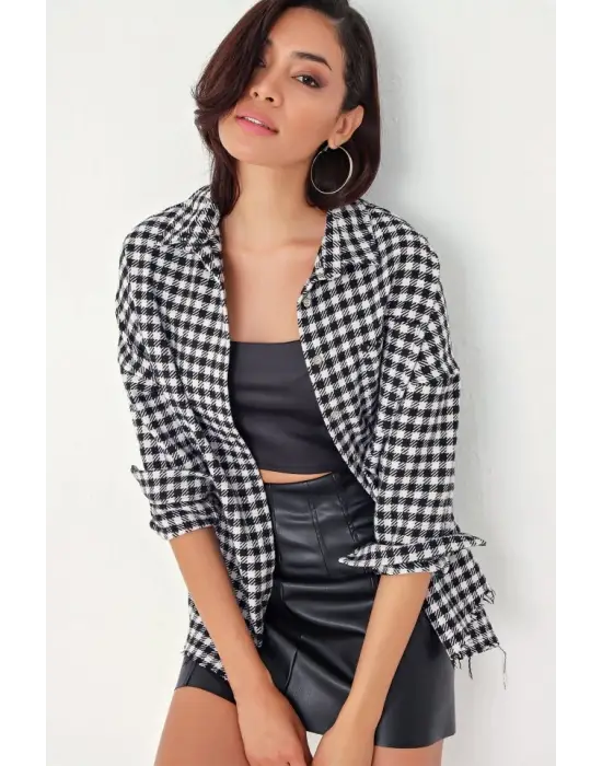 Modern Ekose Oversize Gömlek