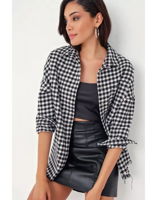 Modern Ekose Oversize Gömlek