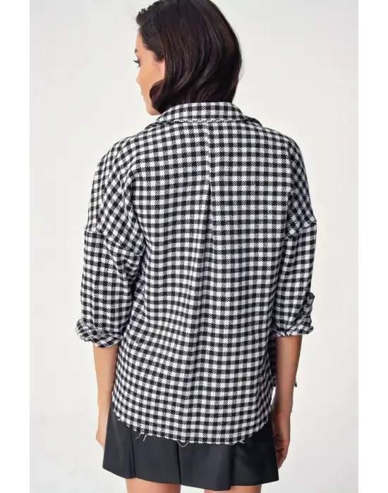 Modern Ekose Oversize Gömlek