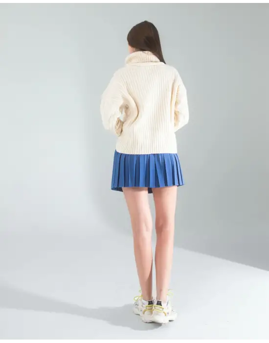 Modern Saç Örgü Triko Kazak