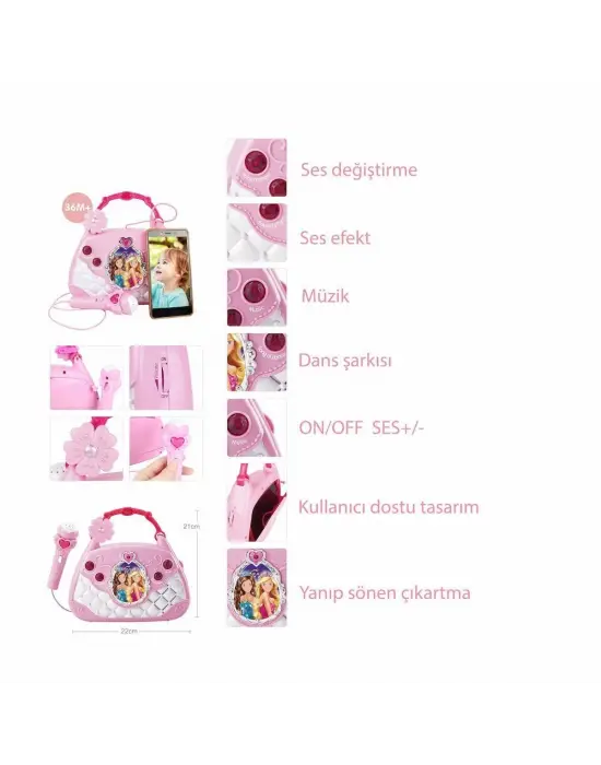 Omarı Taşınabilir Mikrofonlu MP3 Çalar El Çantası