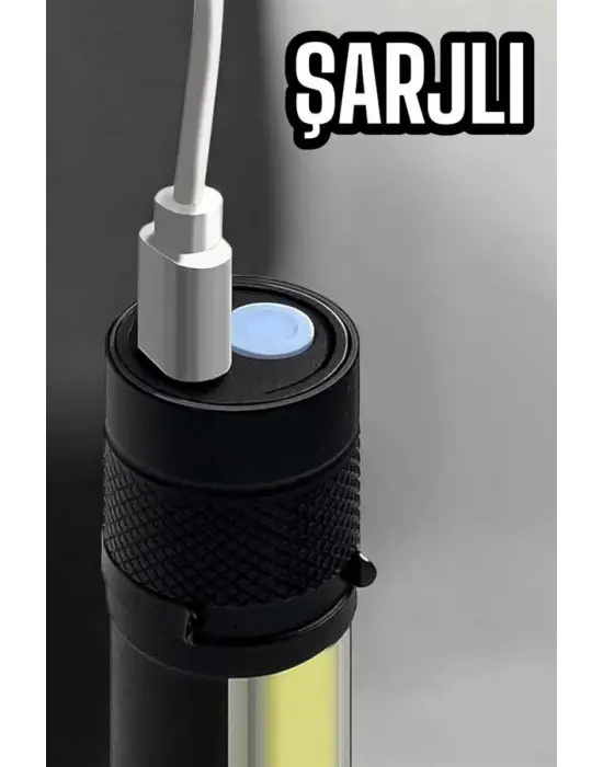 El Feneri Led Usb Şarjlı Zoom Mini Led Işık Acil Durum Feneri