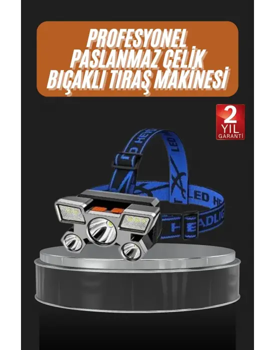 El Feneri Süper Kafa Lambası 4 Modlu 5 Led Kafa Feneri