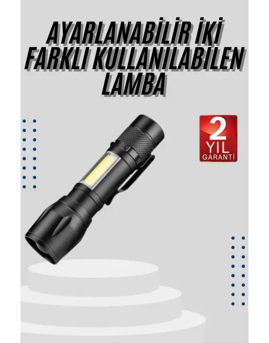 El Feneri Uzun Menzilli Usb Şarj Edilebilir Kamp Lambası