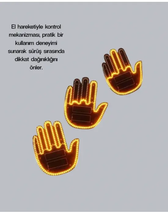 El Hareketiyle Kontrol Edilen 176 Led Amber Güvenlik Lambası