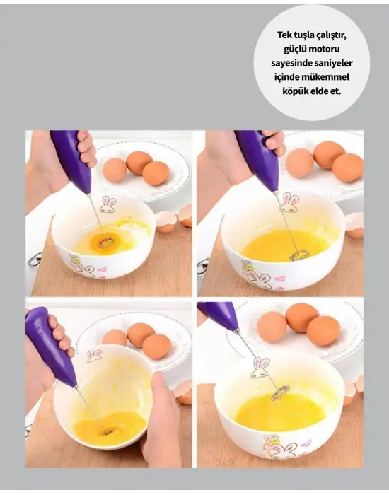 El Tipi Pratik Mikser – Kahve, Süt, Bebek Maması Ve Yumurta Çırpıcı