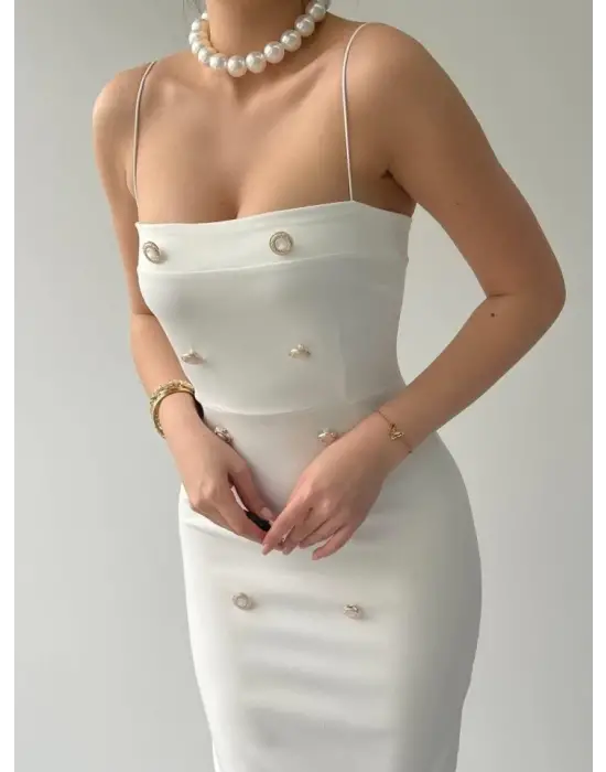 Omarı Zarif Siyah Maxi Elbise