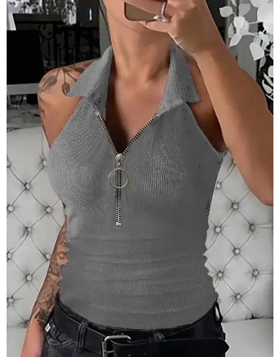 Omarı Şık ve Rahat Kolsuz Bluz