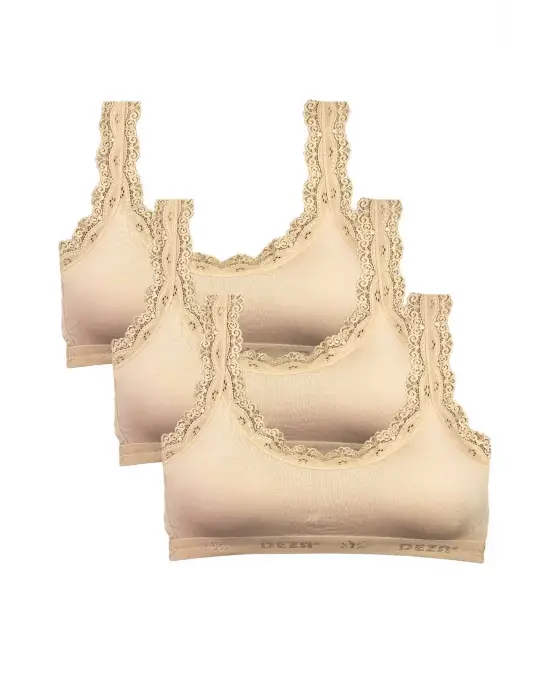 Omarı Şık Dantel Nakışlı Bambu Kadın Büstiyer