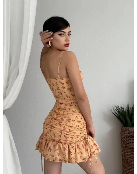 Omarı Şık İp Askılı Elbise