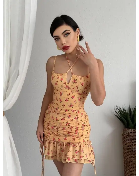 Omarı Şık İp Askılı Elbise