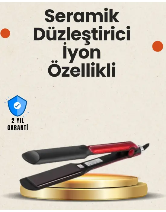 Elektriklenmeyi Azaltan İyonlu Saç Düzleştirici – Titanyum Plaka Ve Şık Tasarım