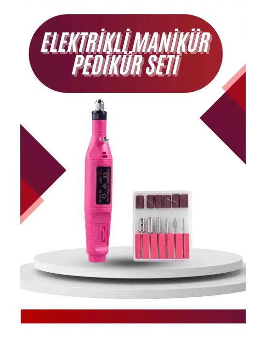 Elektrikli Profesyonel Manikür Pedikür Seti Değiştirilebilir Başlık Seçeneği