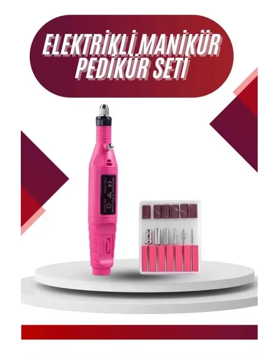 Elektrikli Profesyonel Manikür Pedikür Seti Değiştirilebilir Başlık Seçeneği