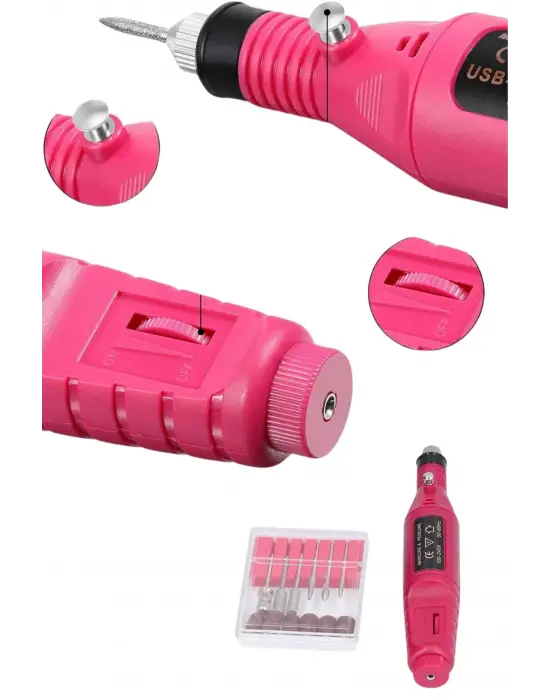 Elektrikli Profesyonel Manikür Pedikür Seti Değiştirilebilir Başlık Seçeneği