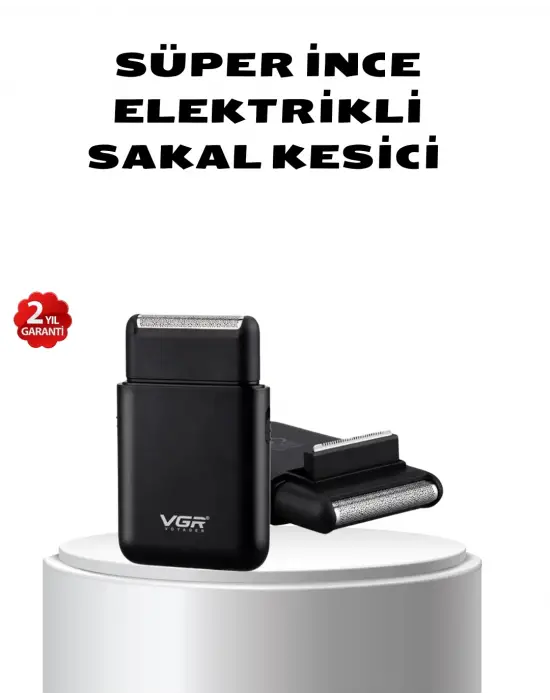 Elektrikli Tıraş Makinesi Çift Başlıklı Ultra İnce Tasarım