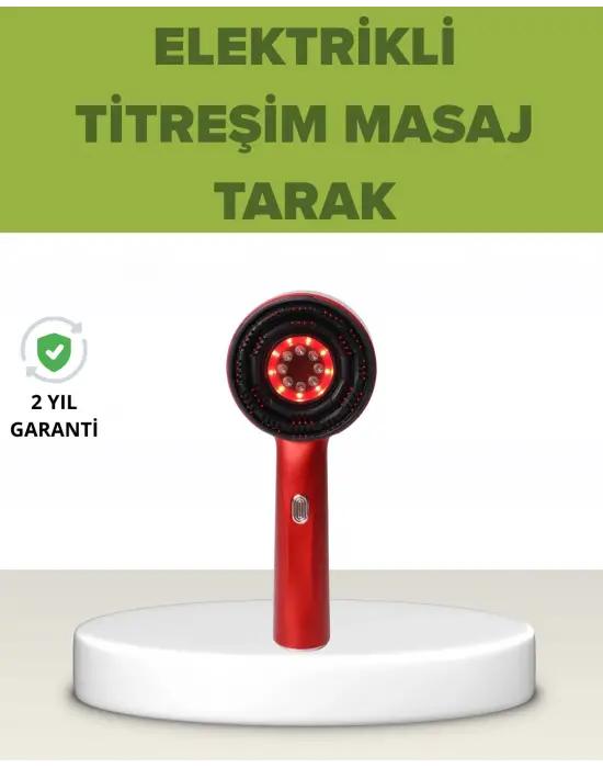 Elektrikli Titreşim Masaj Tarak Kırmızı Işık Terapi