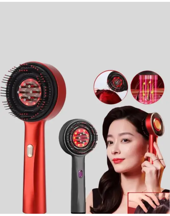 Elektrikli Titreşim Masaj Tarak Kırmızı Işık Terapi