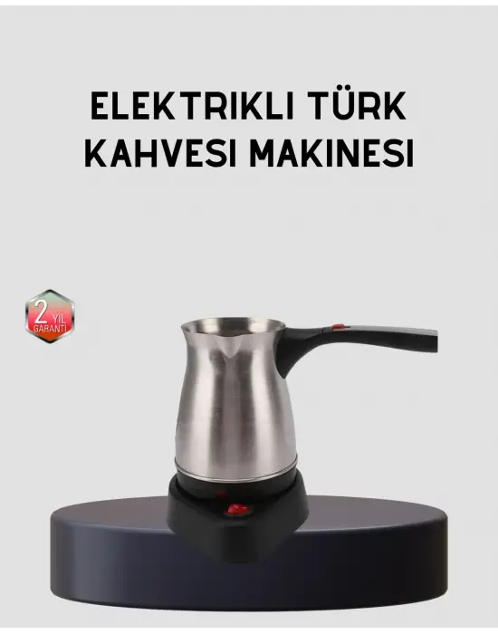 Elektrikli Türk Kahvesi Cezvesi 800w Kablosuz Döner Tabanlı