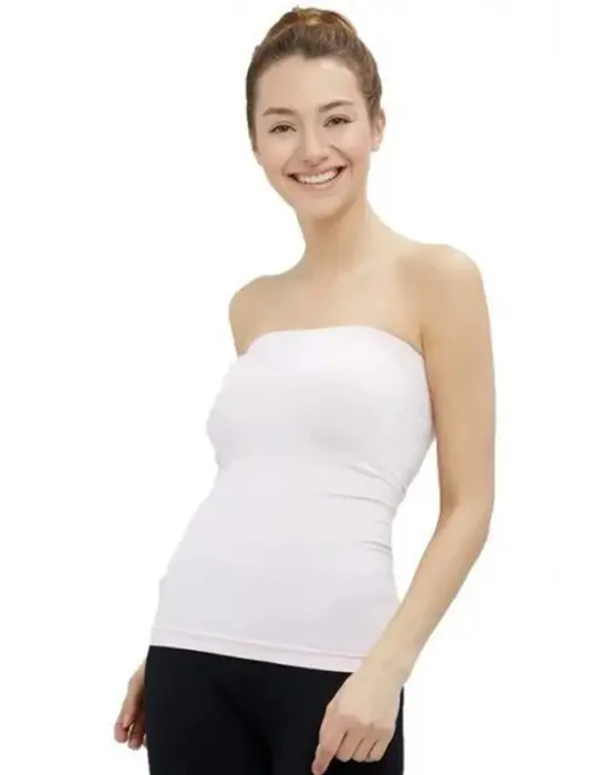 Elite Life Kadın Dikişsiz Askısız Kadın Beyaz Atlet 852