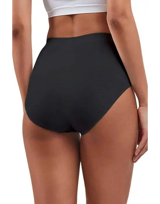 Yüksek Bel Dikişsiz Slip Külot Siyah