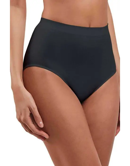 Yüksek Bel Dikişsiz Slip Külot Siyah