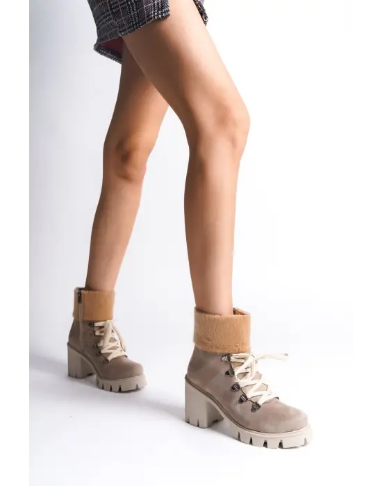 Rahat Tabanlı Süet Bayan Bot Şık Tasarım