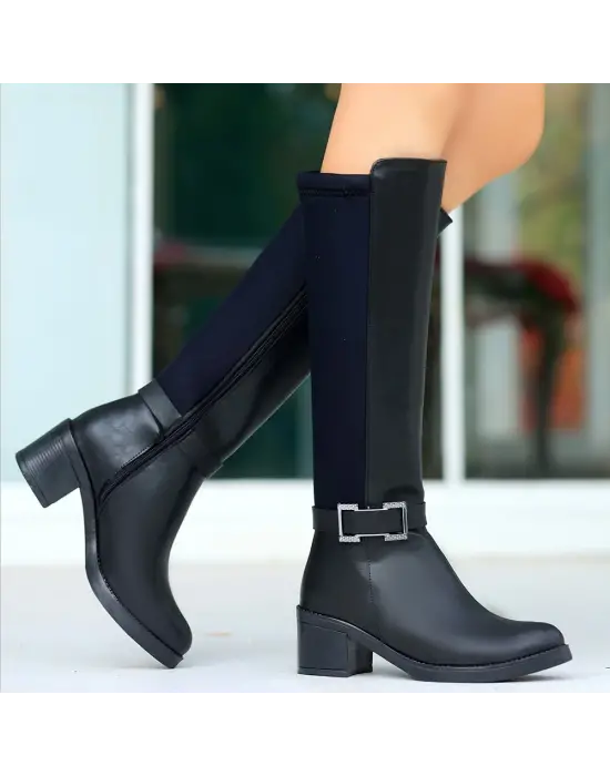 Emrat Siyah Cilt Topuklu Çizme