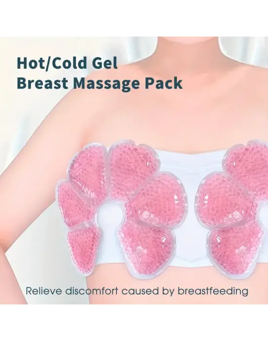 Omarı Sıcak ve Soğuk Kullanıma Uygun Jel Göğüs Pedi - Konfor ve Destek Sağlayan Emzirme Pedi (Pembe)