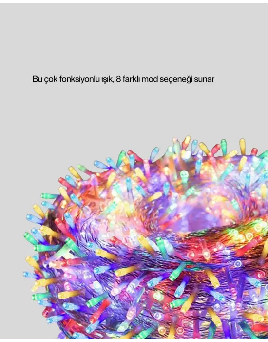 Enerji Tasarruflu Şeffaf Kablo 5 M 50 Led Dekor Işık