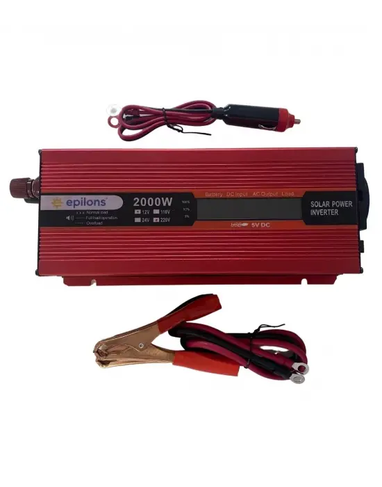 Epilons 12v 2000w Modifiye Sınus İnverter 220v Dijital Göstergeli- Taşınabilir Güç Kaynağı