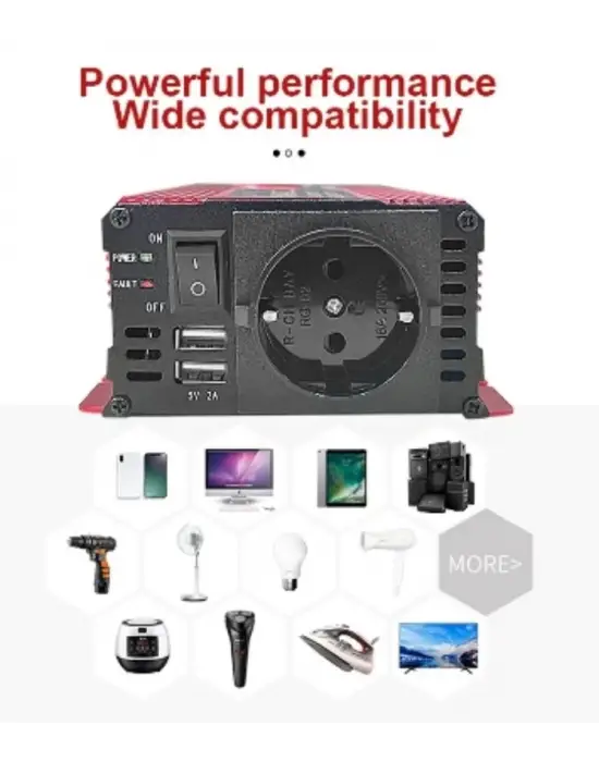 Epilons 12v 2000w Modifiye Sınus İnverter 220v Dijital Göstergeli- Taşınabilir Güç Kaynağı