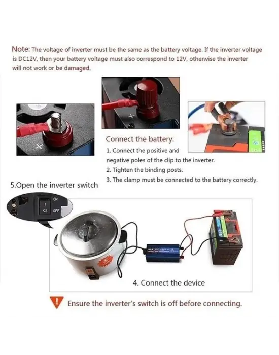 Epilons 12v 2000w Modifiye Sınus İnverter 220v Dijital Göstergeli- Taşınabilir Güç Kaynağı