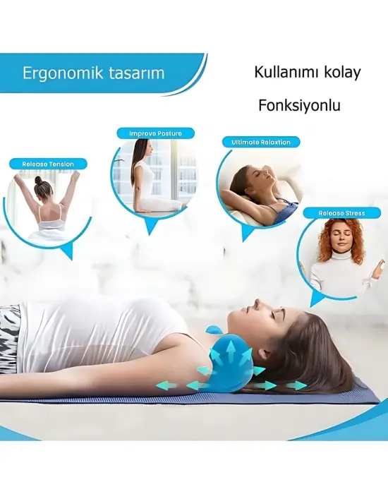 Omarı Ergonomik Boyun Masajı Yastığı – Omurilik Destekli Ortopedik Yastık