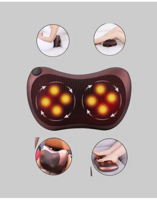 Ergonomik Derin Yoğurmalı Boyun Bel Sırt Masaj Cihazı Priz Çakmak Girişli
