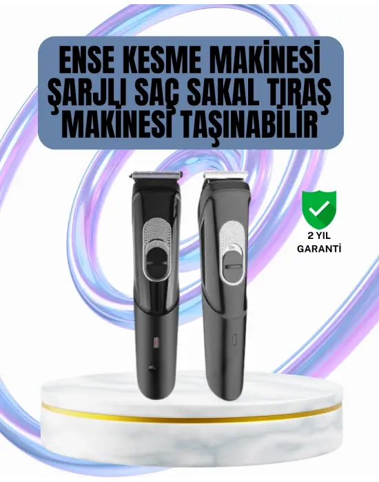 Ergonomik Tasarımlı, 3 Taraklı Profesyonel Şarjlı Saç Sakal Tıraş Makinesi