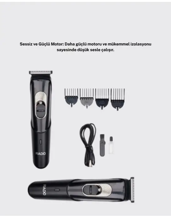 Ergonomik Tasarımlı, 3 Taraklı Profesyonel Şarjlı Saç Sakal Tıraş Makinesi