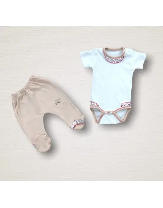 Zarif Nakışlı Bebek Zıbın Takımı