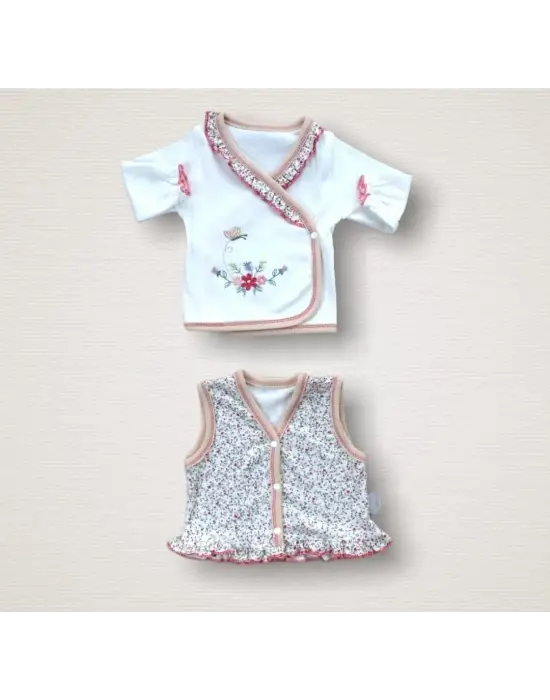 Zarif Nakışlı Bebek Zıbın Takımı