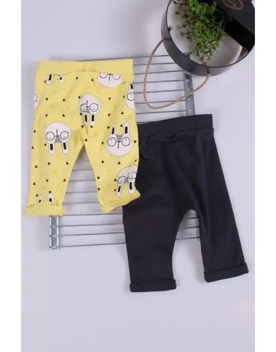 Erkek Bebek Desenli 2li Pantolon 3/12 Ay