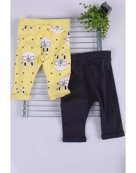 Erkek Bebek Desenli 2li Pantolon 3/12 Ay