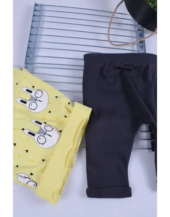 Erkek Bebek Desenli 2li Pantolon 3/12 Ay