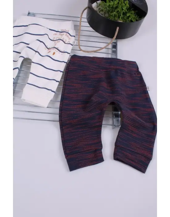 Erkek Bebek Desenli 2li Pantolon 3/12 Ay