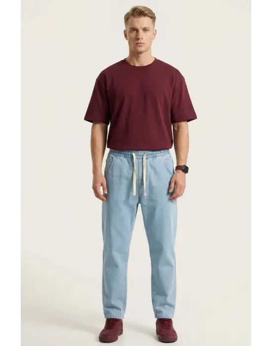 Erkek Rahat Kesim Baggy Jean Pantolon 30073 - Mavi