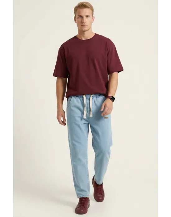 Erkek Rahat Kesim Baggy Jean Pantolon 30073 - Mavi