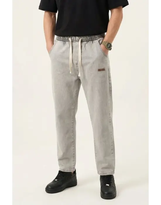Erkek Rahat Kesim Baggy Jean Pantolon 30073 - Taş