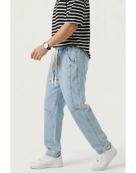 Erkek Rahat Kesim Baggy Jean Pantolon 30074 - Mavi