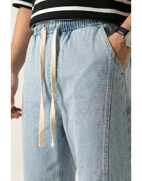 Erkek Rahat Kesim Baggy Jean Pantolon 30074 - Mavi